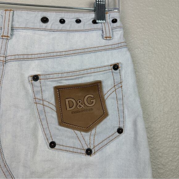 Dolce & Gabbana Womens Size 26 Denim Mini Skirt Light Wash Vintage Y2K VTG HTF - Picture 7 of 10